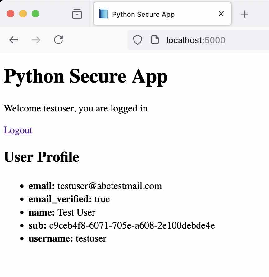 Python Web App with Cognito